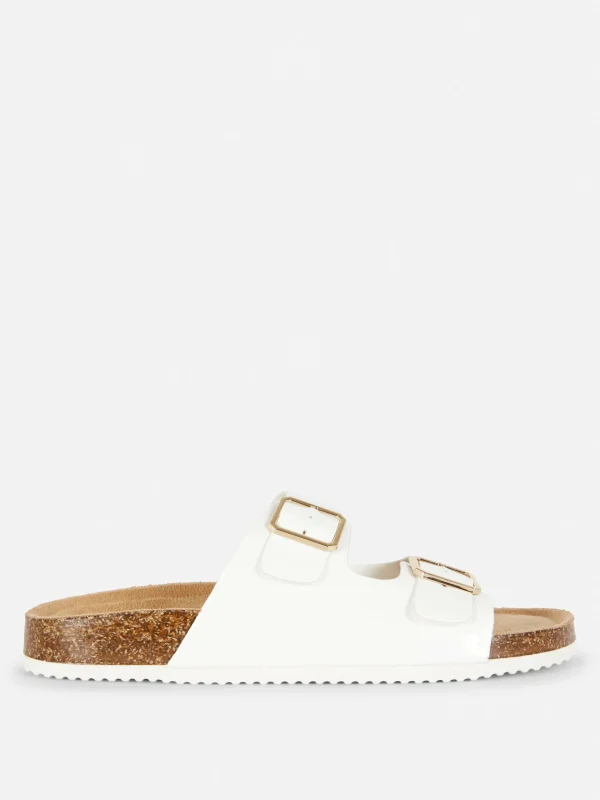 Primark Double Strap Footbed Sandals White Cheap