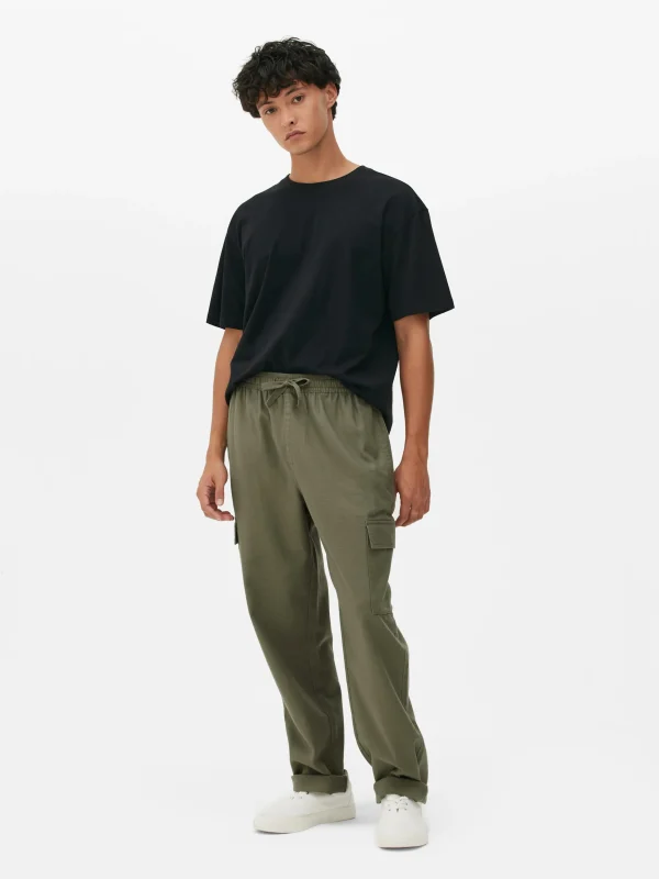 Primark Drawstring Cargo Pants Olive Best
