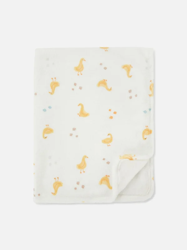 Primark Duck Print Baby Blanket Yellow Fashion