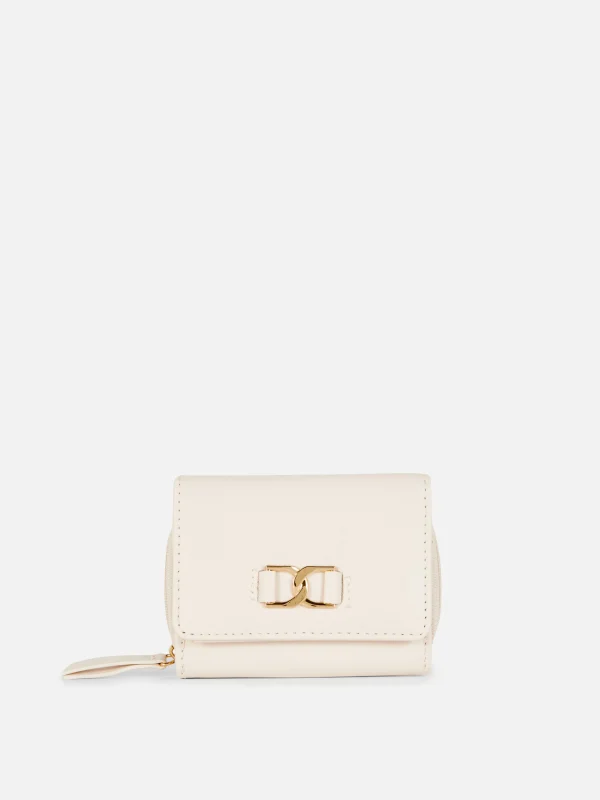 Primark Embellished Faux Leather Purse Ivory Clearance