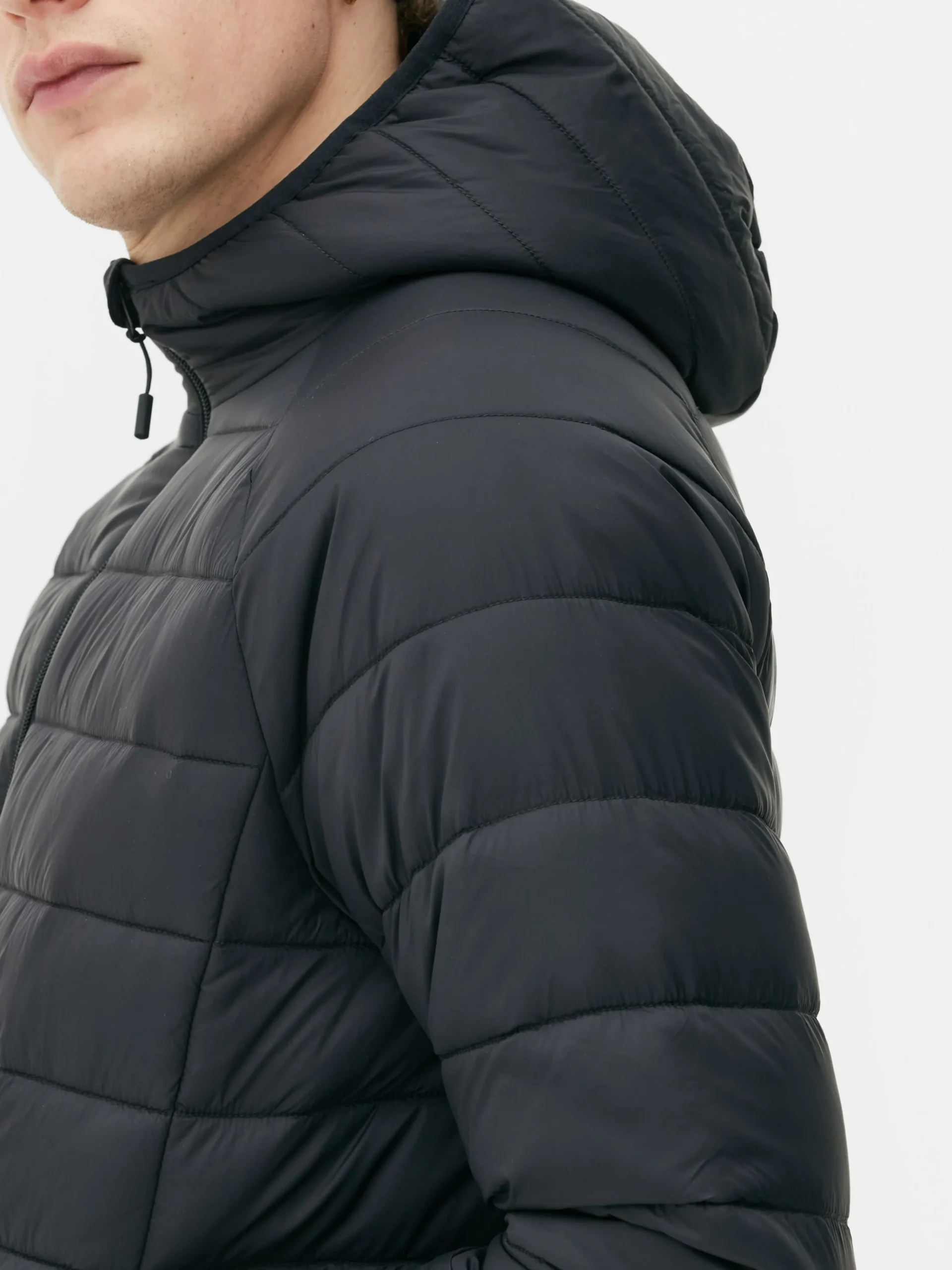 Primark Essential Hooded Puffer Jacket Black Flash Sale