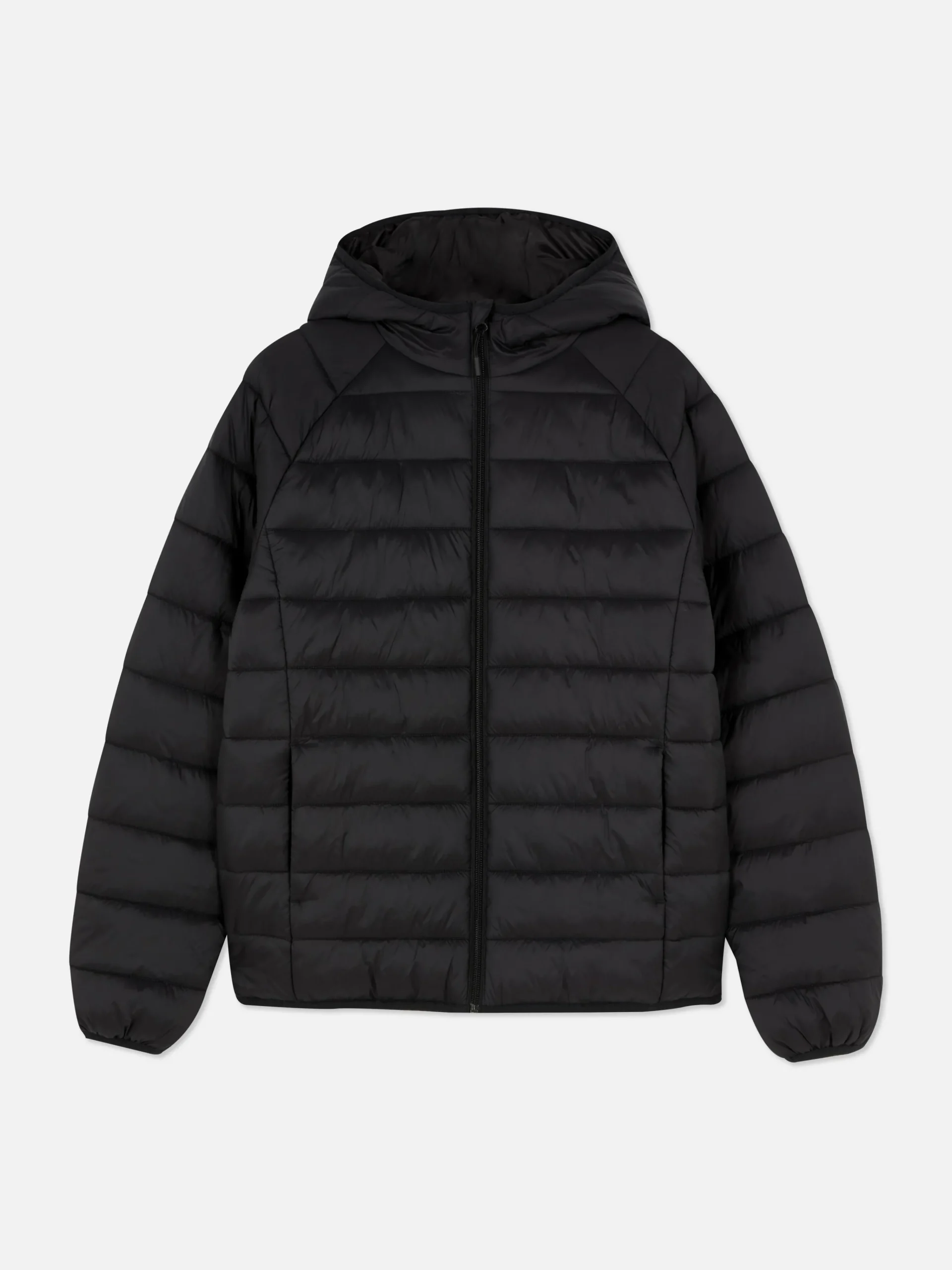 Primark Essential Hooded Puffer Jacket Black Flash Sale