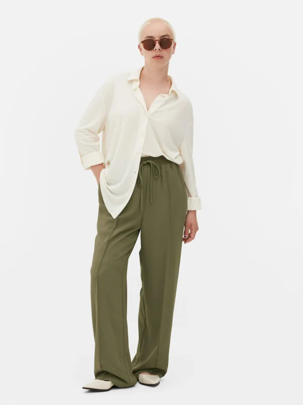Primark Essential Wide-Leg Joggers Olive Best Sale