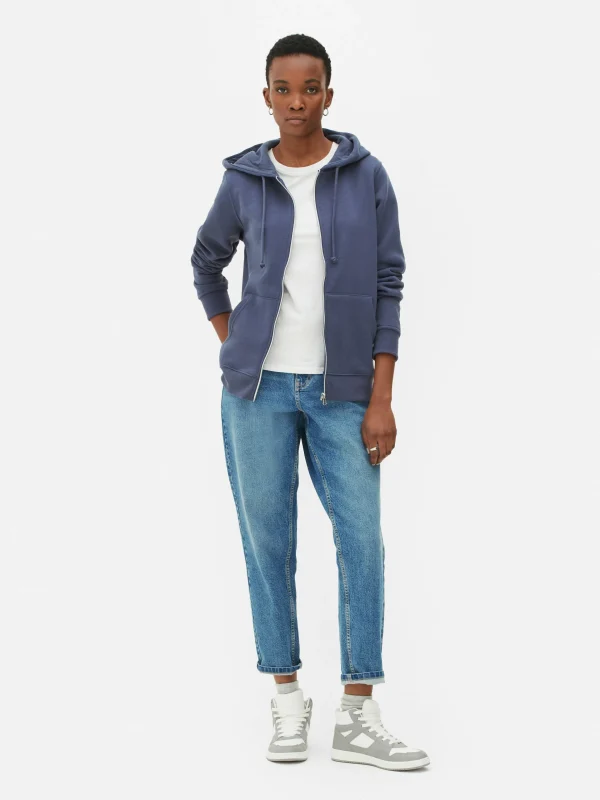Primark Essential Zip-Up Hoodie Dark Blue Best Sale