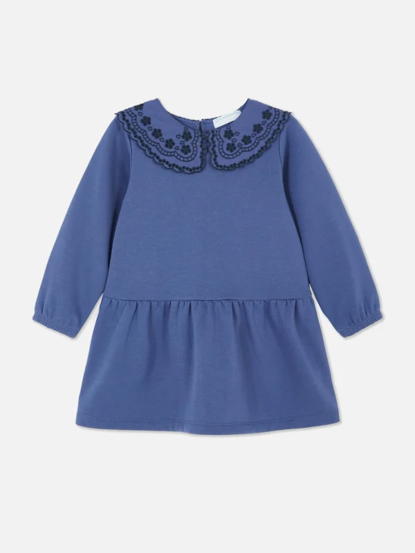 Primark Eyelet Sweatshirt Dress Blue Flash Sale