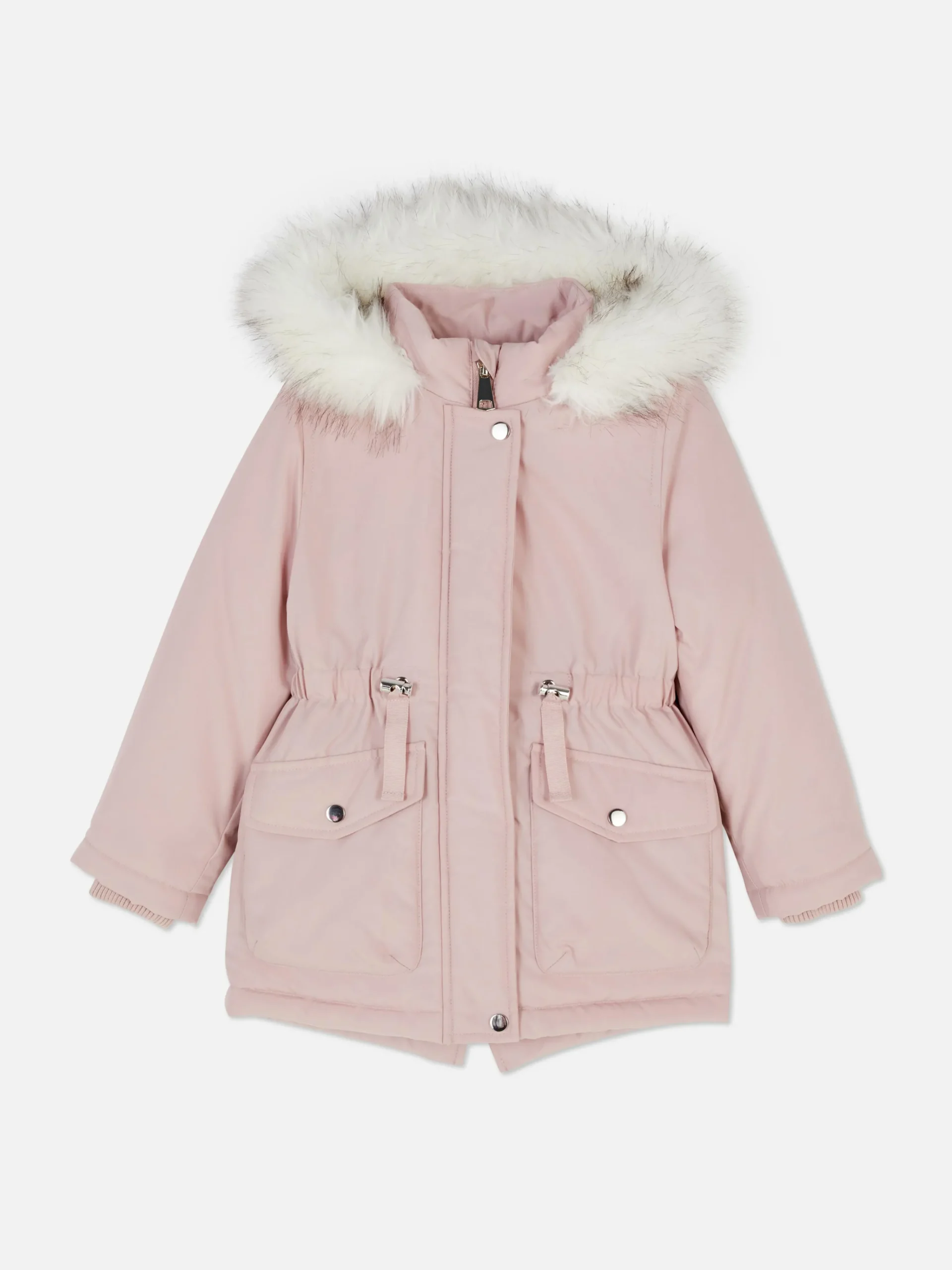 Primark Faux Fur Hood Parka Pink Best