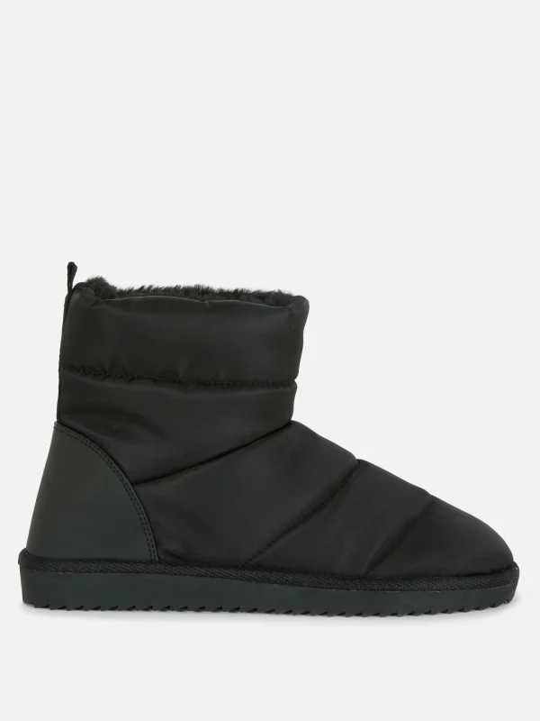 Primark Faux Fur Lined Ankle Boots Black Store