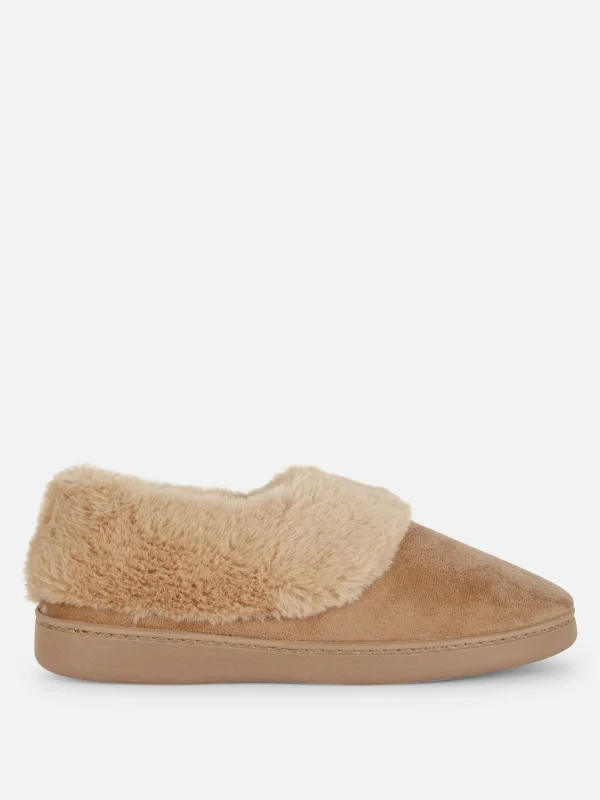 Primark Faux Fur Lined Moccasin Slippers Beige Cheap