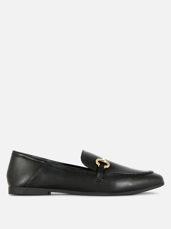 Primark Faux Leather Buckle Loafers Black Discount