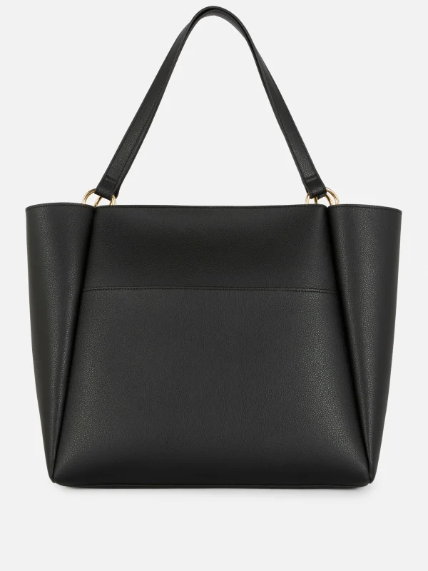 Primark Faux Leather Shopper Black Clearance