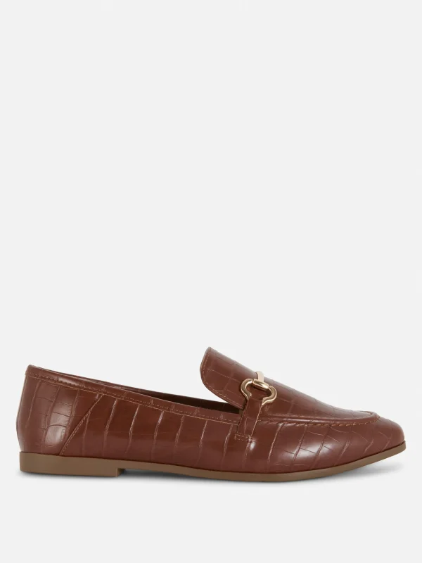 Primark Faux Leather Snaffle Loafers Brown Online