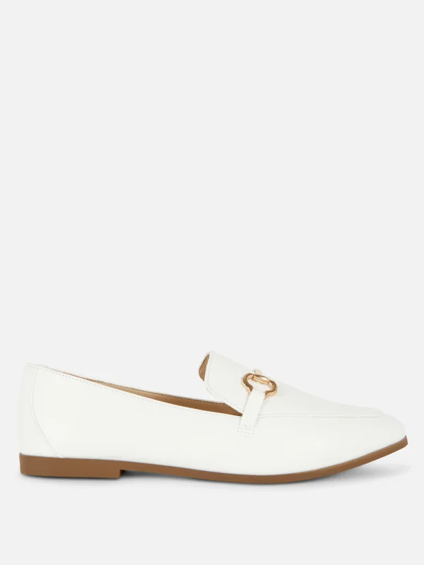 Primark Faux Leather Snaffle Loafers White Outlet