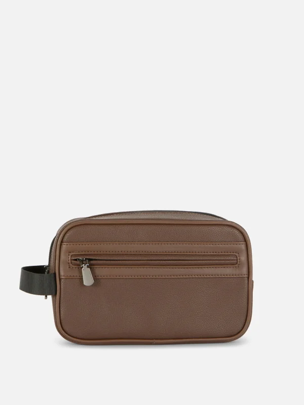 Primark Faux Leather Toiletry Bag Chocolate Store