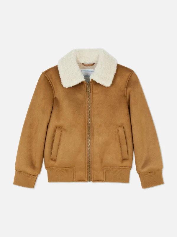 Primark Faux Suede Bomber Jacket Tan Fashion