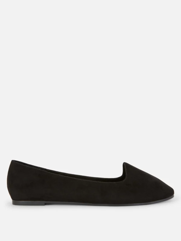 Primark Faux Suede Flats Black Cheap