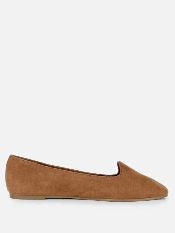 Primark Faux Suede Flats Tan Cheap