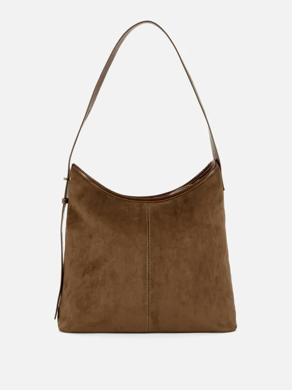 Primark Faux Suede Slouchy Shopper Chocolate Flash Sale