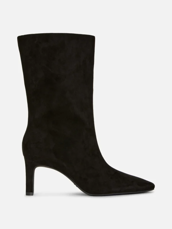Primark Faux Suede Stiletto Boots Black Best Sale