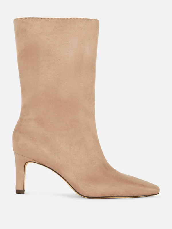Primark Faux Suede Stiletto Boots Taupe Online