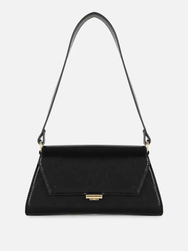 Primark Flap Closure Shoulder Bag Black Fashion