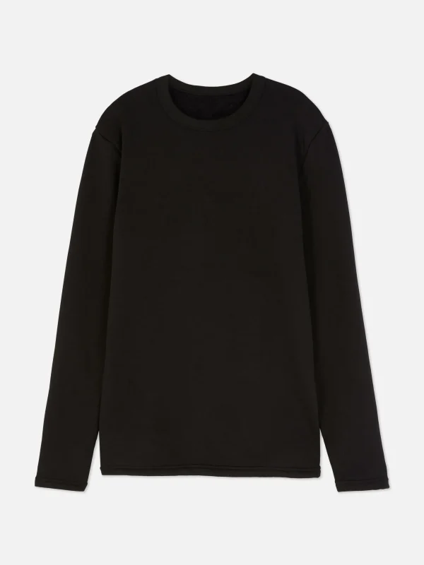 Primark Fleece Lined Long Sleeve Top Black Cheap