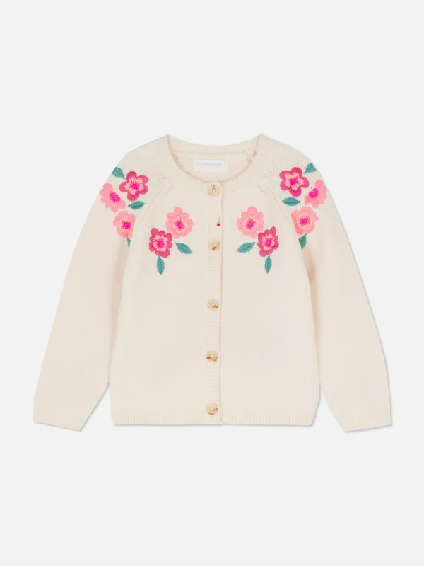 Primark Floral Embroidered Cardigan Ivory Best Sale