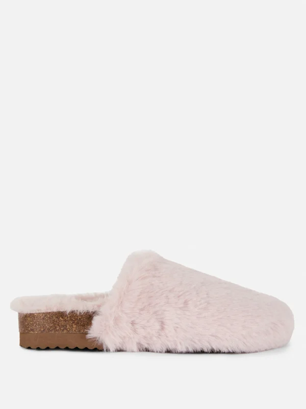 Primark Fluffy Mule Slippers Pink Cheap