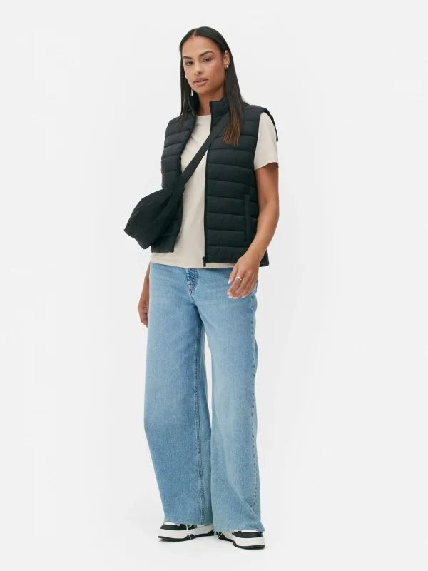 Primark Funnel Neck Lightweight Vest Black Sale