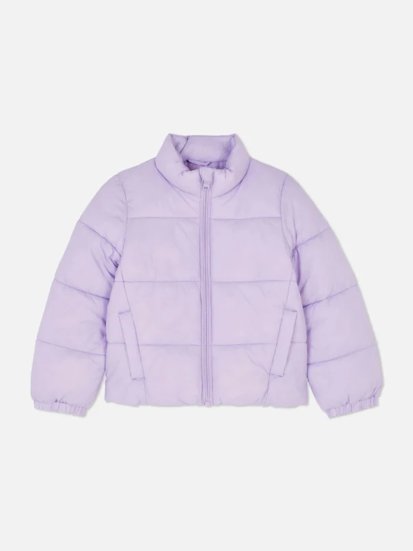 Primark Funnel Neck Puffer Jacket Lilac Hot