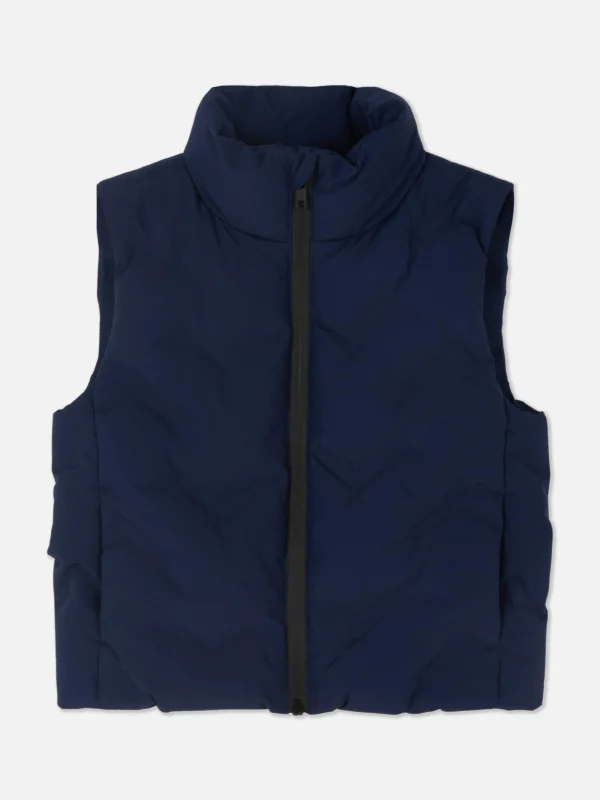 Primark Funnel Neck Vest Navy Discount