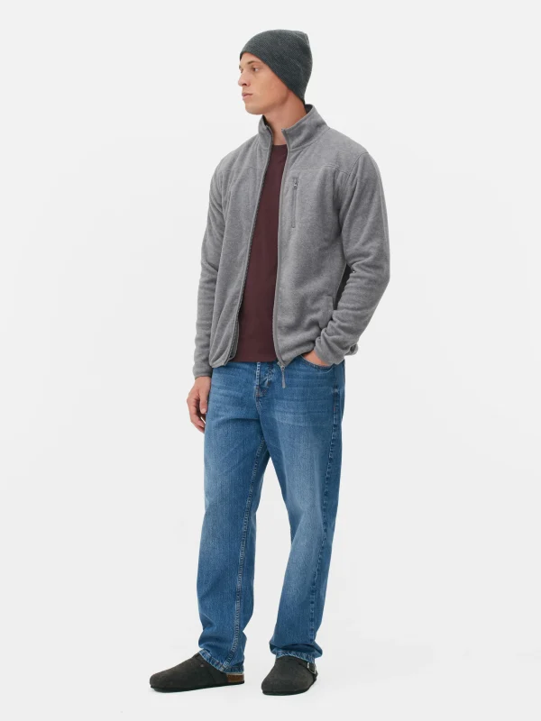 Primark Funnel Neck Zip Fleece Gray Heather Shop