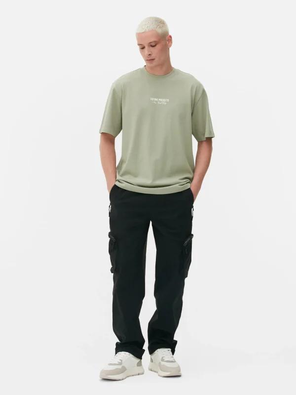 Primark Future Projects Embroidered T-Shirt Green Online