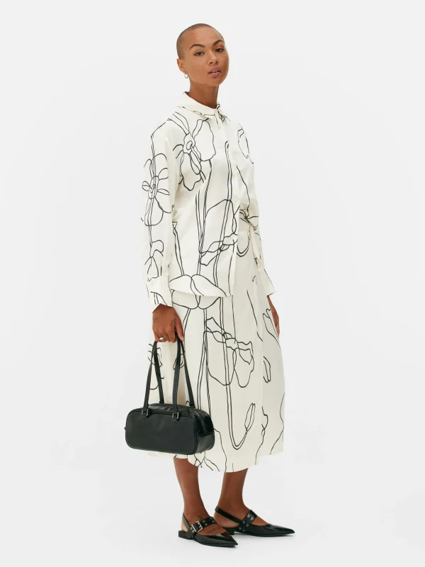 Primark Graphic Print Shirt Ivory Outlet