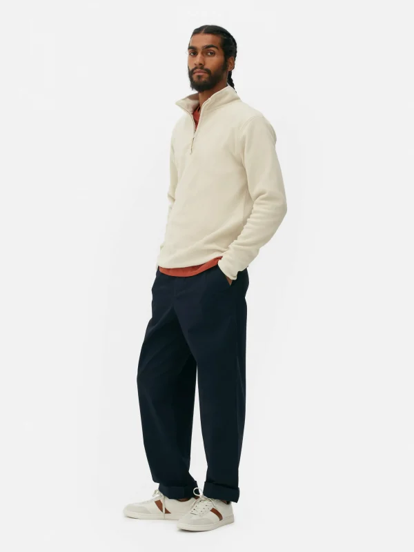 Primark Half Zip Fleece Pullover Ivory Cheap