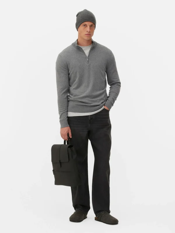 Primark Half-Zip Sweater Gray Outlet