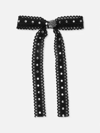 Primark Halloween Lace Bow Hair Barrette Black Best