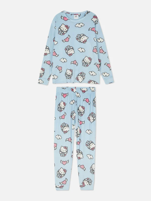 Primark Hello Kitty Long Sleeve Pajama Set Light Blue Shop