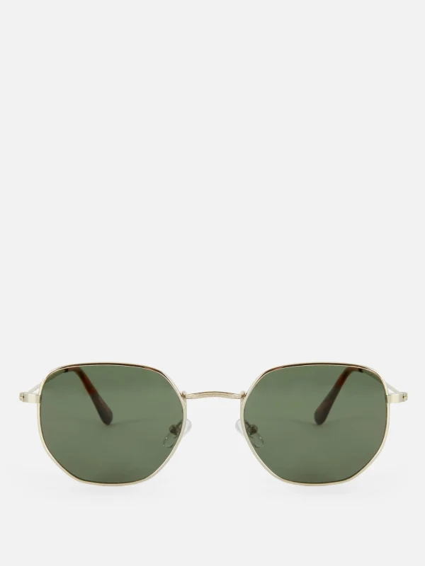 Primark Hexagonal Metal Frame Sunglasses Green Sale