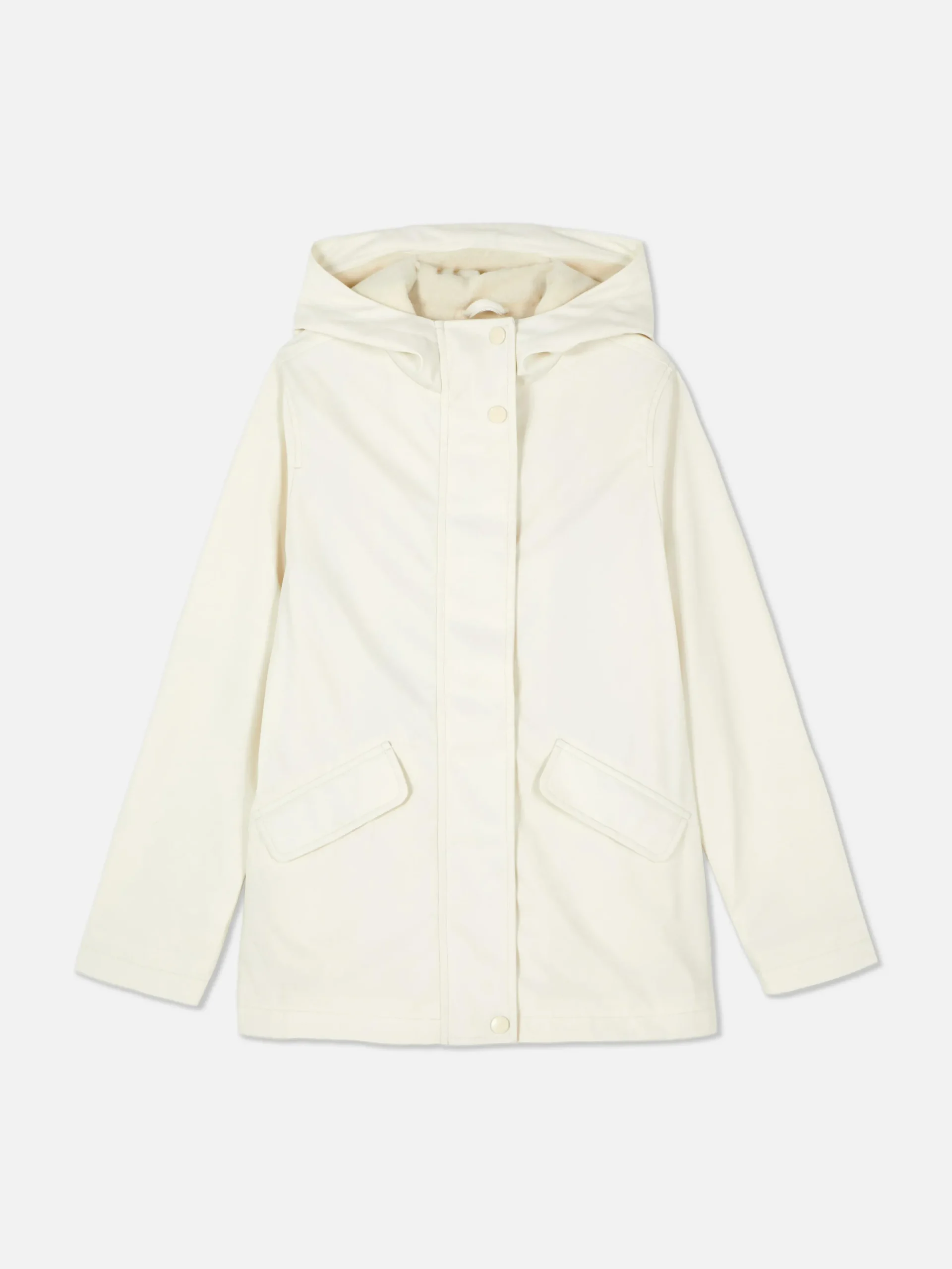 Primark Hidden Closure Raincoat Ivory Sale