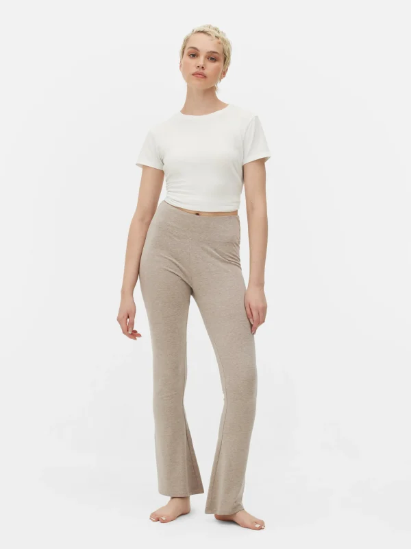 Primark High Waist Flared Leggings Oatmeal Cheap