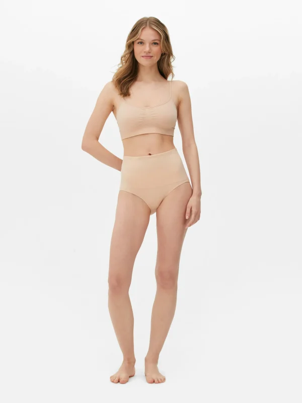Primark High Waist Seamless Shapewear Thong Taupe Clearance