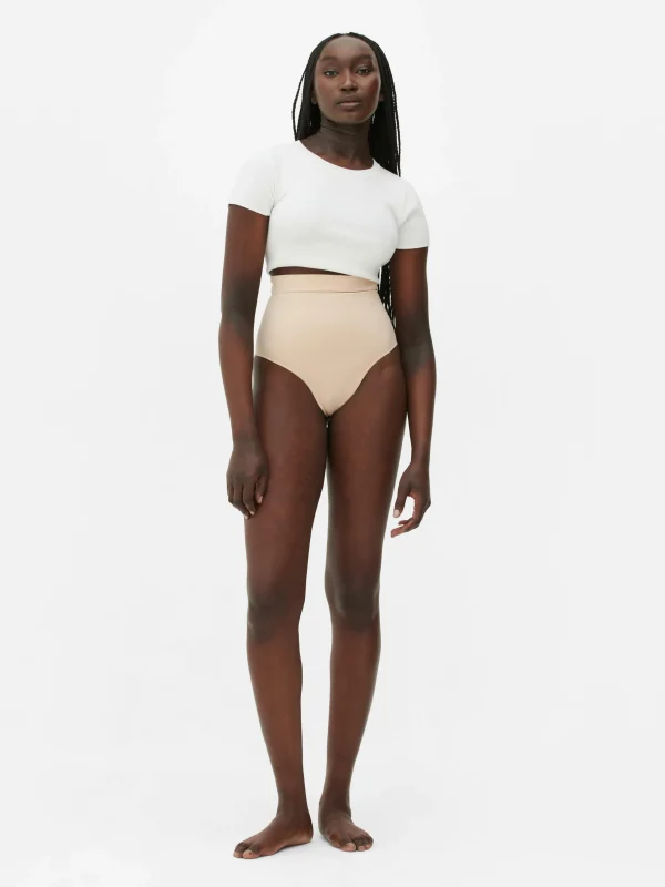 Primark High Waist Seamless Shapewear Thong Taupe Sale
