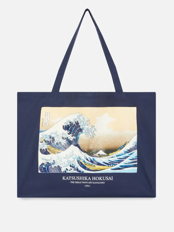 Primark Hokusai The Great Wave Canvas Bag Navy Online