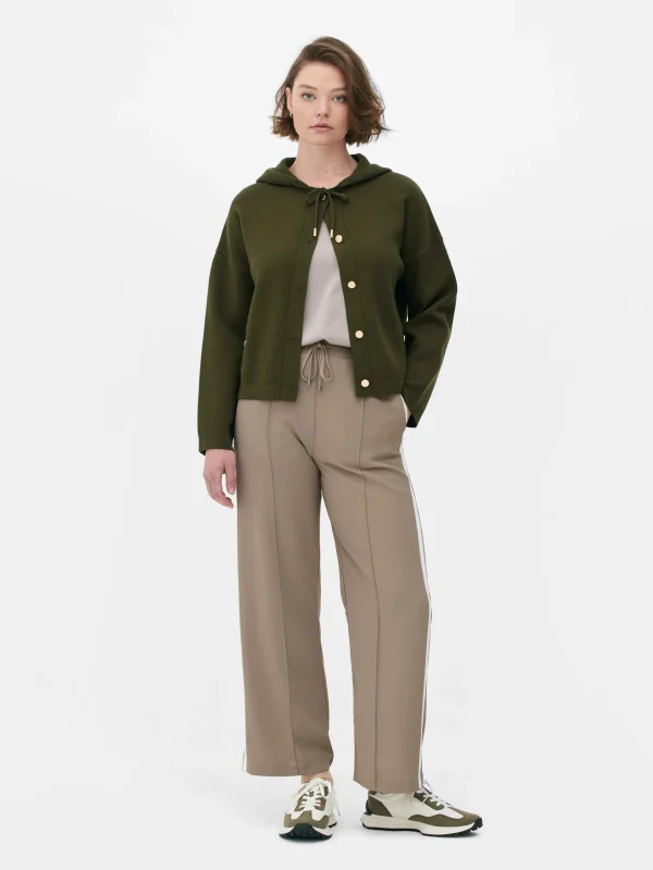 Primark Hooded Knit Bomber Jacket Olive Flash Sale