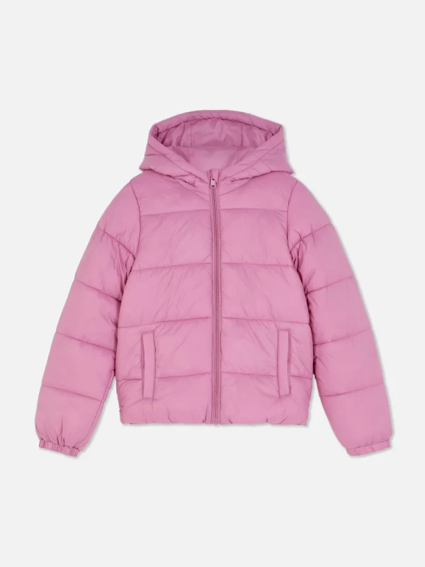 Primark Hooded Puffer Jacket Pink Hot