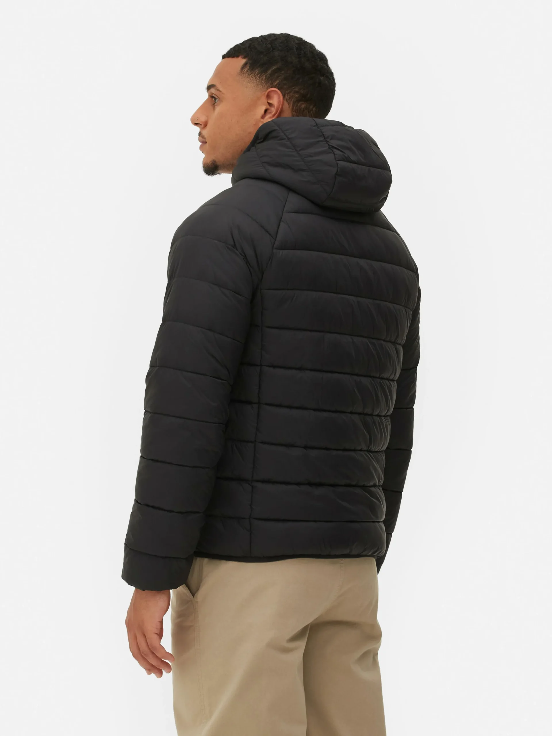 Primark Hooded Puffer Jacket Black New
