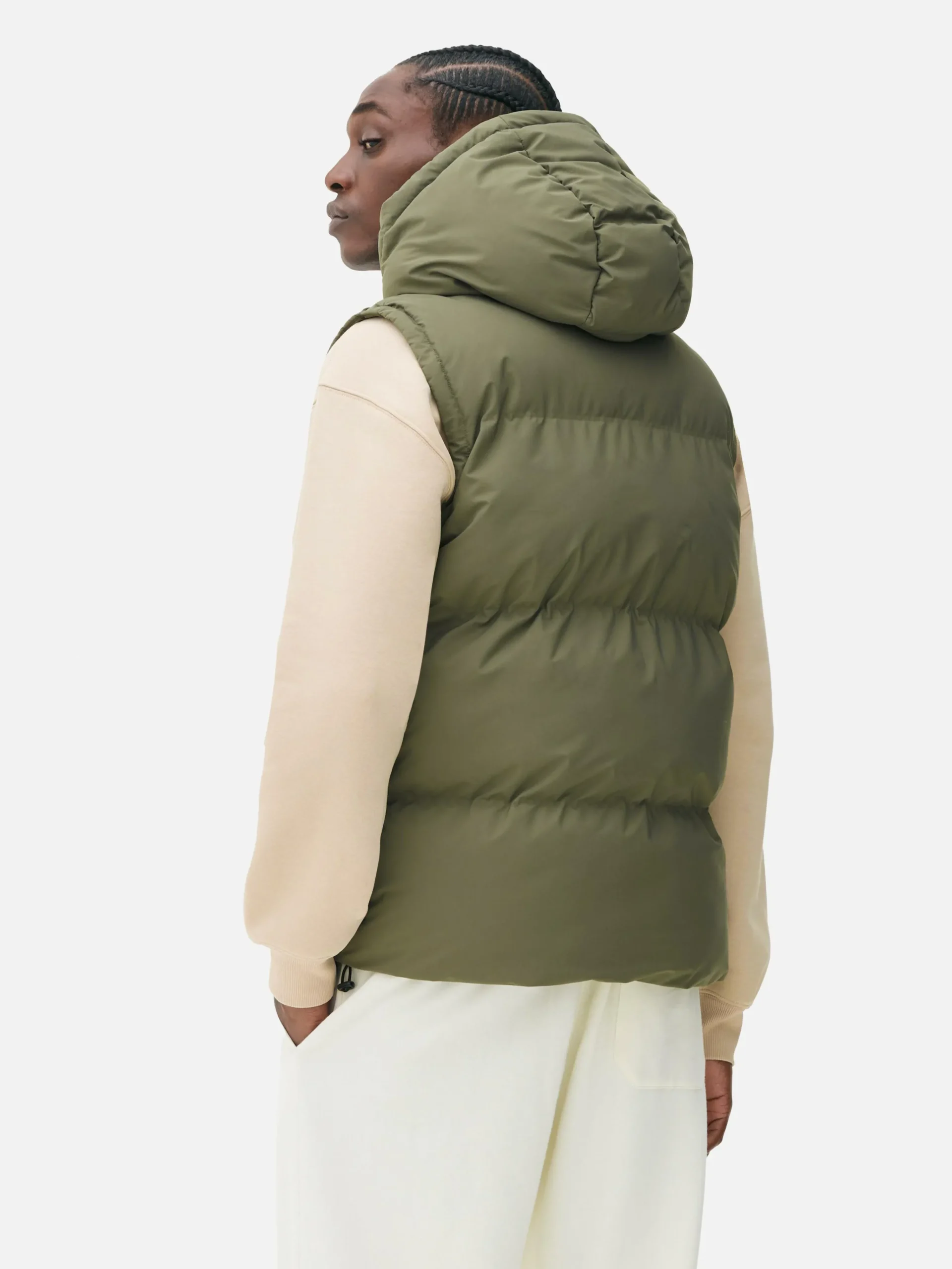 Primark Hooded Puffer Vest Green New