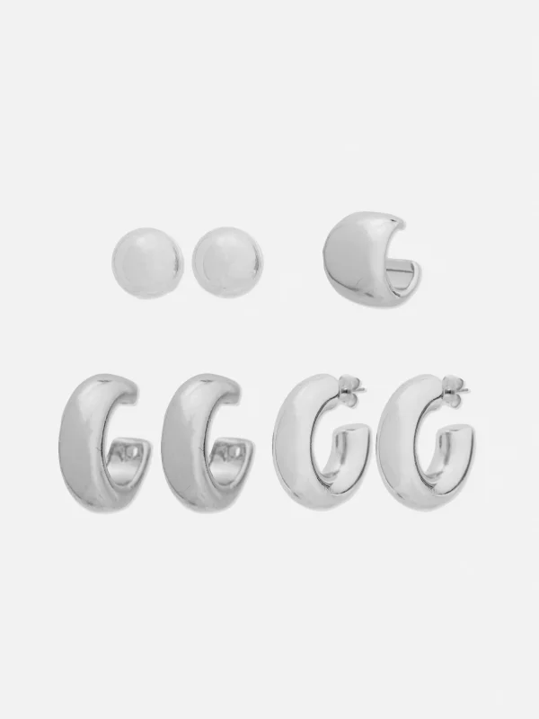 Primark Hoop And Cuff Earrings Set White Outlet