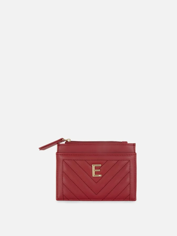 Primark Initial Quilted Cardholder Red Sale