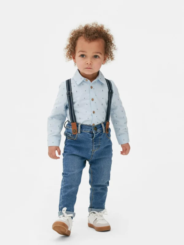 Primark Jeans With Suspenders Mid Blue Best